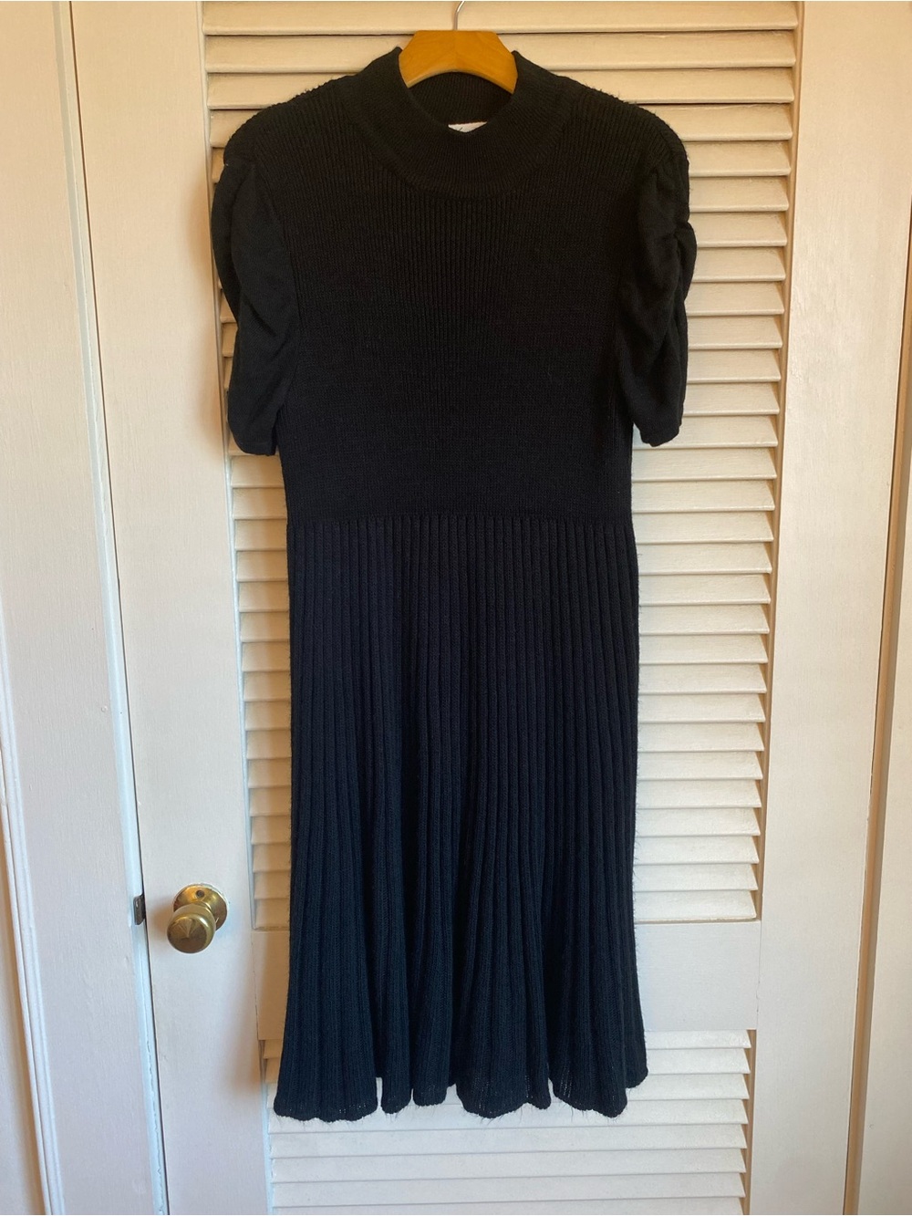 Kim Rogers Mock Neck Short-Sleeve Sweater Dress